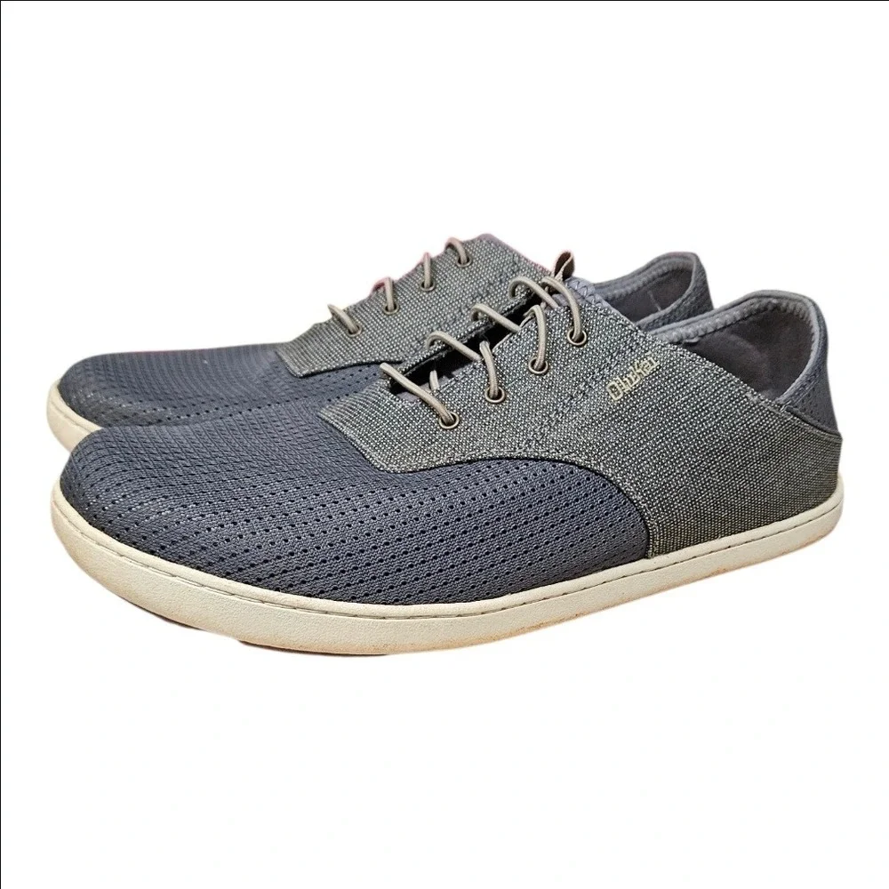 OluKai Nohea Moku Mens 9 Gray Mesh Boat Shoes Sneakers Casual Comfort 10283-2610